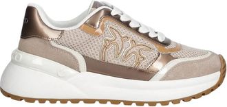 Pinko Gem 11 Sneakers - Dames - Sneakers - Beige - 36 EU - Leer - Schoenen
