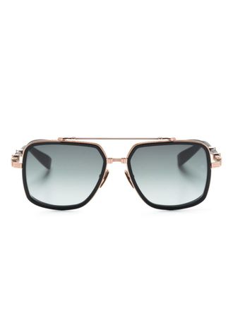Balmain BPS 108E square-frame logo-engraved sunglasses - Black