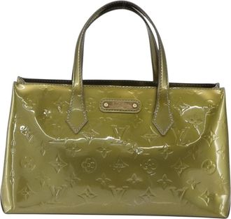 Louis Vuitton Wilshire Handbag Monogram Vernis Green Patent_Leather Handbag (Pre-Owned)