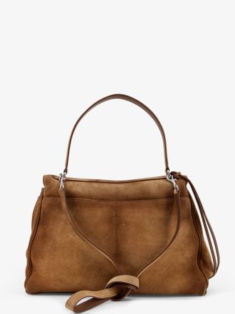 Balenciaga Womens Shoulder Bag Rodeo M Suede Brown Leather