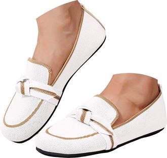 Generic Womens Loafer Flats Casual Knit Lightweight Dressy Shoes Elegant Round Toe lace-up Bow Slip On Loafers Comfortable Ballet Shoes for Women Low Top Part