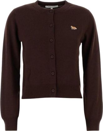 Maison Kitsun&eacute; Cardigans - Dames - Vesten - Bruin - XS - Truien & Vesten