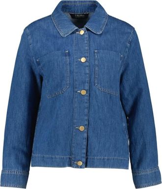 Max Mara Jassen, Dames, Blauw, 4Xs, Denim, Denim Jacket
