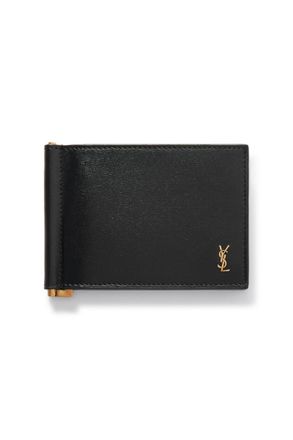 Saint Laurent Logo-Embellished Leather Billfold Wallet with Money Clip