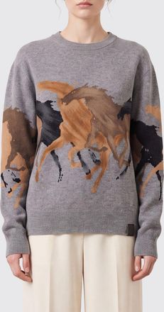 Stella McCartney Maglia girocollo in lana relaxed fit con stampa grafica