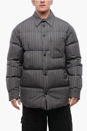 Off-white Pinstriped Cotton Padded Reversible Overshirt size Xxl