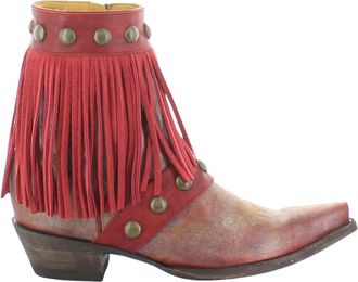 Old Gringo Womens Milan Fringes Boots In Petrol Red
