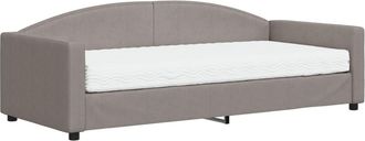 vidaXL Sof&aacute; Cama Con Colch&oacute;n Tela Gris Taupe 90x200 Cm Vidaxl
