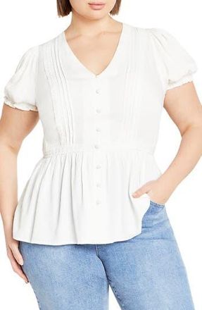 City Chic Laila Top in Ivory at Nordstrom Rack, Size Xxs/12W