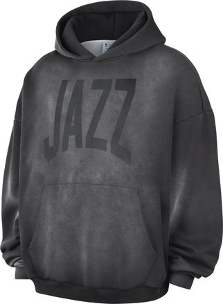 Nike Mens Utah Jazz Standard Issue Therma-FIT Fleece Basketball Pullover Hoodie in Grey | II6078-099