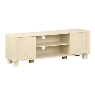 Sweeek Mueble de tv con 2 puertas reversibles madera 155cm, color beige