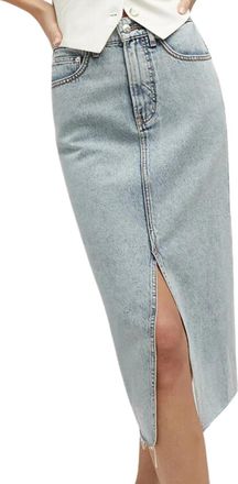 Veronica Beard Womens Victoria Denim Skirt In Silverwood Spark