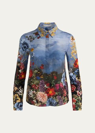 Alice & Olivia Willa Placket Top