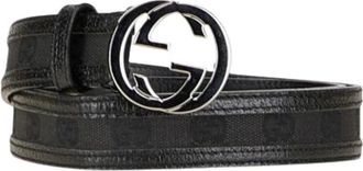 Gucci Pre-owned Belts, female, Black, Size: ONE SIZE Pre-owned Canvas Belt