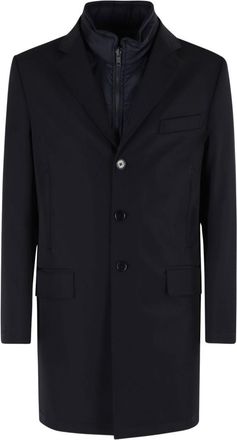 Fay Navy Blue Double-Breasted Coat