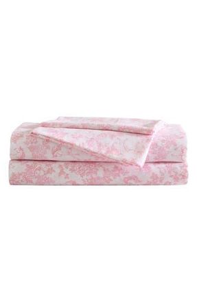 Laura Ashley Toile Unicorn Microfiber Sheet Set in Pink Toile Unicorn at Nordstrom Rack, Size Queen