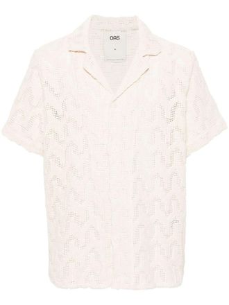 OAS Atlas Cuba crochet shirt - men - Cotton/Polyester - S - Neutrals