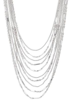 Open Edit Layered Chain Necklace in Silver at Nordstrom