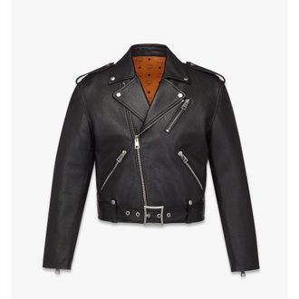 MCM Cropped Rider Jacket in Lamb Leather
