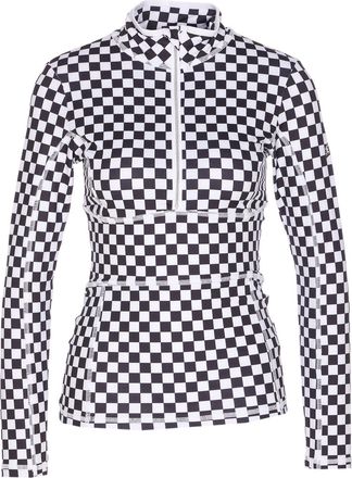 Jet Set Ginger Halfzip Check Longsleeves Top