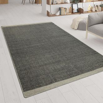 Paco Home Paco Home - Alfombra Tejido Hecho A Mano Look Escandinavo Patr&oacute;n Jaspeado En Gris 140x200 Cm