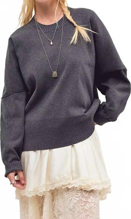 Free People Alma Pullover In Charcoal Heather