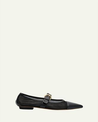 Ulla Johnson Womens Kiki Flat In Black Mesh