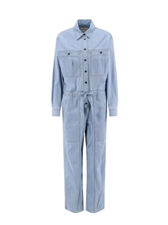 【送料&関税込】Marant Atoile remady Brown Cotton Jumpsuit Remady cotton jersey jumpsuit in green - Marant Etoile