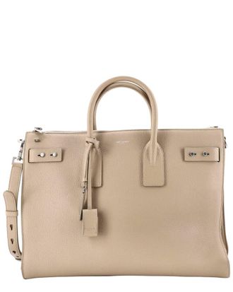Saint Laurent Beige Leather Sac De Jour Souple Bag Large (Authentic Pre-Loved)