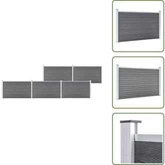 vidaXL The Living Store Recinzione da Giardino in WPC 872x106 cm Grigia - Pannello in WPC