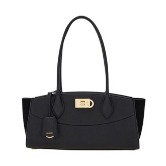 Ferragamo Studio Soft East West Bag - female - Ferragamo - Shoulder Bags - Black - ONE SIZE - Bags