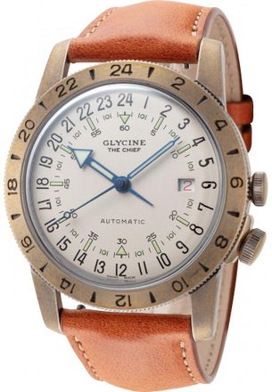 Glycine GL0415 Mens Airman The Chief Watch - Brown - One Size