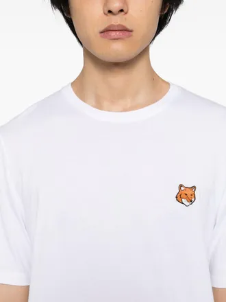 Maison Kitsun&eacute; Fox Head Embroidered Cotton T-shirt - White