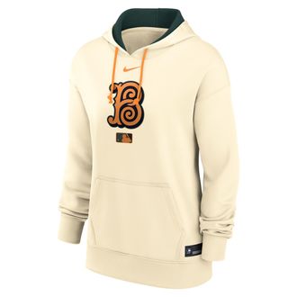 Nike Womens Baltimore Orioles Authentic Collection City Connect Nike Therma MLB Pullover Hoodie in Brown | 22MN0I7WOLE-YQN