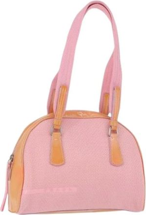 Prada Pre-owned Handbags, female, Pink, Size: ONE SIZE Pre-owned Vintage Canvas Bag