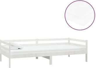 vidaXL Sof&aacute; Cama Con Colch&oacute;n Madera De Pino Maciza Blanco 90x200 Cm Vidaxl