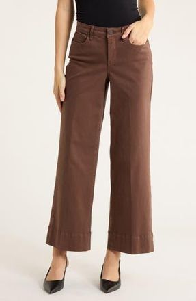 NYDJ Teresa High Waist Wide Leg Ankle Jeans in Coffee Bean at Nordstrom Rack, Size 2