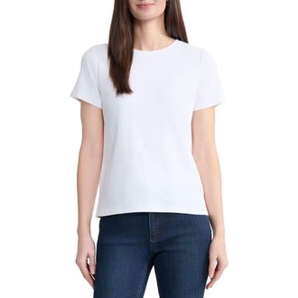 Jones New York Crewneck Cotton Jersey T-Shirt in Natural White at Nordstrom, Size X-Large