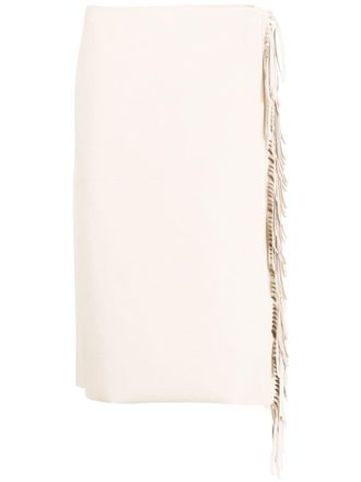 Stella McCartney Rok met franje - Beige