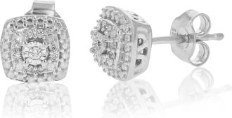 Vir Jewels 1/10 cttw 18 Stones SI2-I1 Clarity Round Cut Lab Grown Diamond Stud Earrings in.925 Sterling Silver Prong Set