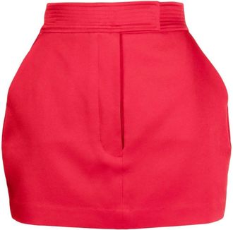 Alex Perry high-waisted satin-finish skirt - women - Triacetate/Polyester - 10 - Red