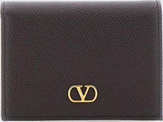 Valentino Garavani Portafoglio bifold VLogo Signature in pelle di vitello a grana