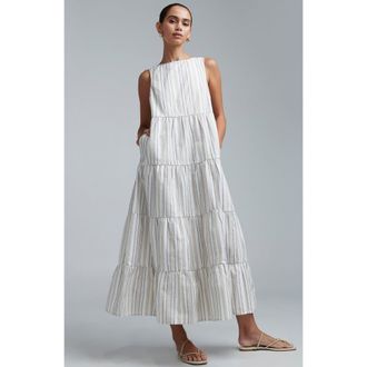 ST MRLO Byron Dress in Neutral Stripe at Nordstrom, Size 12