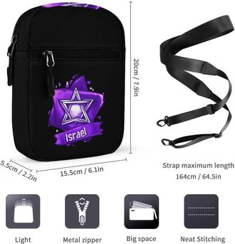 Generic Israel Star Israeli Jewish Crossbody Bag Adjustable Satchel Cute Shoulder Bag Lightweight Sling Bags