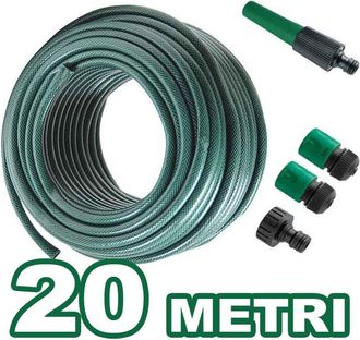 Trade Shop Trade Shop - Tubo Per Irrigazione Da Giardino Lungo 20 Metri Con 4 Accessori Da 1/2 Verde