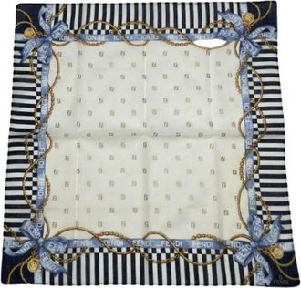 Fendi Pre-owned Scarves, female, White, Size: ONE SIZE Pre-owned Silk Scarf