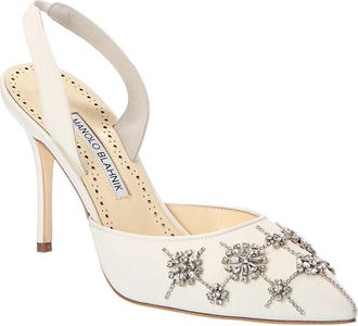 Manolo Blahnik Ralyne 90 Satin Slingback Pump