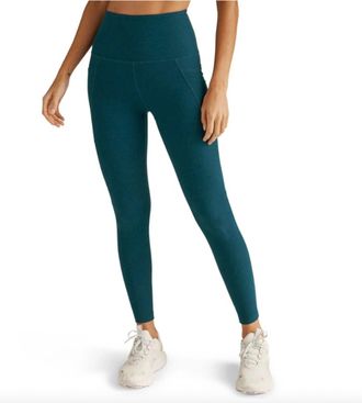 Beyond Yoga Spacedye Out Of Pocket High Waisted Midi In Majestic Blue Heather