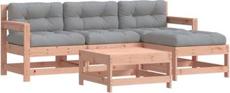 vidaXL Juego De Muebles Jard&iacute;n 5 Pzas Y Cojines Madera Abeto Douglas Vidaxl