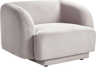 Beliani Beliani - Sill&oacute;n Curvado Glam Art Deco Con Reposabrazos Tela Gris Claro Skjanes